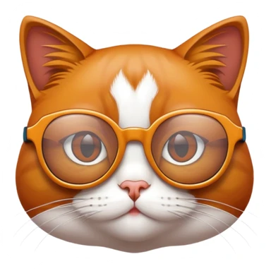 Chat roux avec des lunettes  sticker