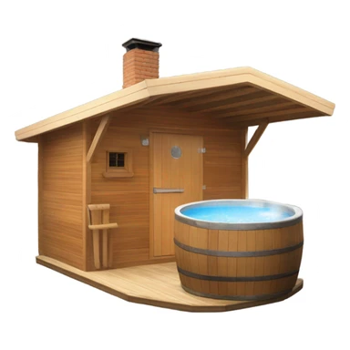 Create a rounded roof outdoor sauna emoji  sticker