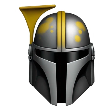 Mandalorian helmet black and yellow with antenna sticker