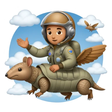 Man flying in the sky of armadillos sticker