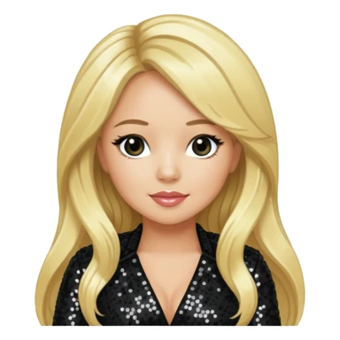 Sabrina Bryan from Cheetah Girls with long blonde hair, black sequin outfit sticker