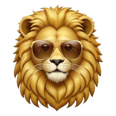 lion with sunglasses, cool pose sticker