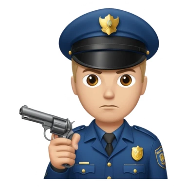 Policeman whth revolver gun sticker