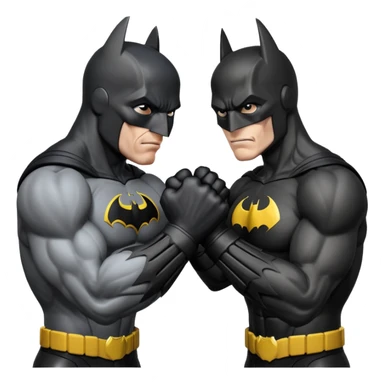 Batman arm wrestling a black Flash sticker