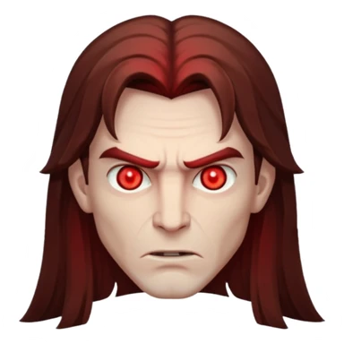 Evil, shadowie Male lord with Red glowing eyes and Long Brown Hair  sticker