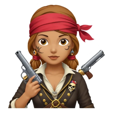 Lady Pirate With Gun. sticker