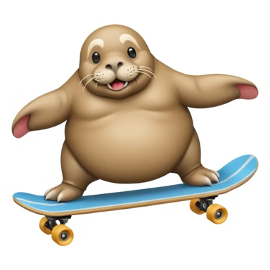 walrus skateboarding sticker