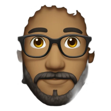 black-curly-long-hair-beard-buff-artist-glasses sticker