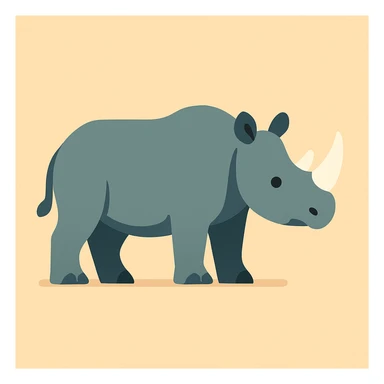 Flat design style rhinoceros sticker