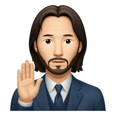 Keanu Reeves giving thanks sticker