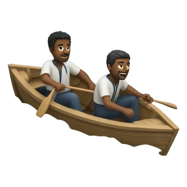 Two men floating down the river in boat sticker