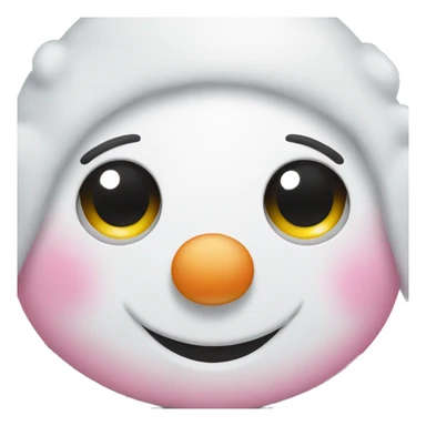 Cute white and pink snowman sticker