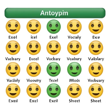 “Provide 5 emojis for Antonyms / Opposite / Negative meaning in Excel vocabulary sheet.” sticker