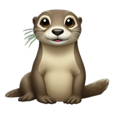 Loutre sur tortue  sticker