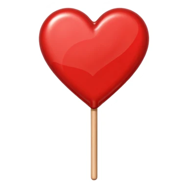 red heart-shaped lollipop on a stick sticker