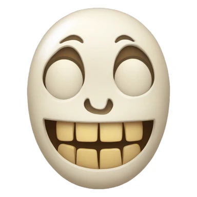 Smiling emoji with bone in its mouth sticker