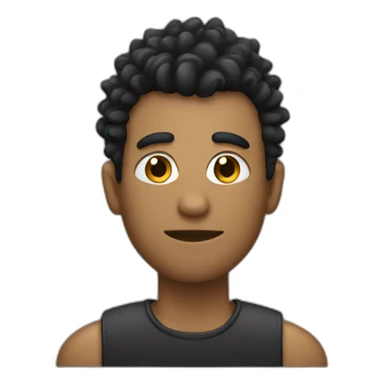 a dark man with a curly black mohawk sticker