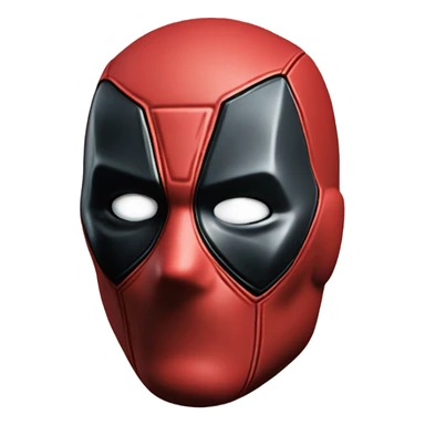 a deadpool head with a like sticker