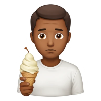 A man with an empty ice cream bowl sad because there’s no ice cream sticker