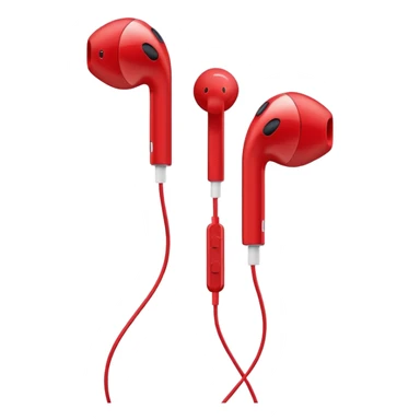 EarPods headphones with a red color sticker