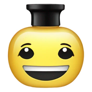 smiling perfume with black cap sticker