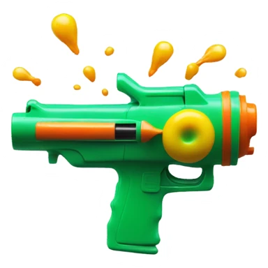 Squirt gun shooting a bullet sticker