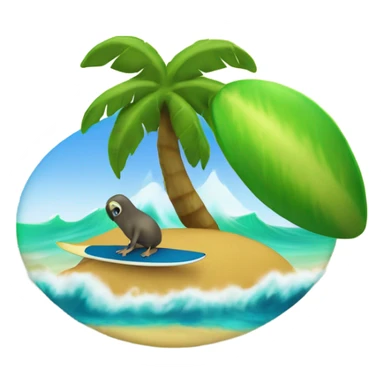 A kiwi a surfboard and an island sticker