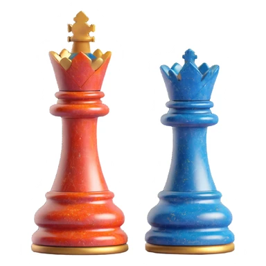 Enhance the sophisticated 3D detailed queen chess piece by adding more vibrant and varied mineral colors to the flecks, maintaining the elegant and intricate look, with no background. sticker