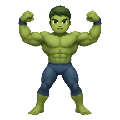 kid hulk flexing arms full body long pants sticker
