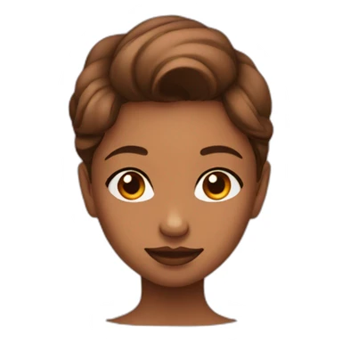 brown blushing girl side eye looking down sticker