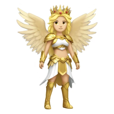 Blond Valkyrie full body with crown with wings sticker