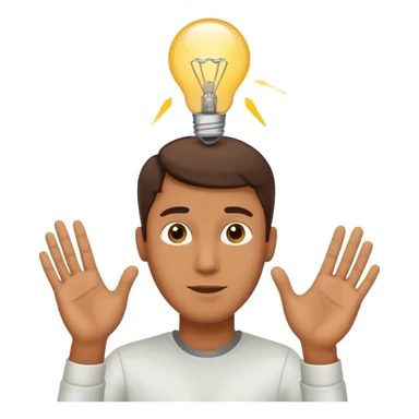 man with idea, lightbulb above head sticker