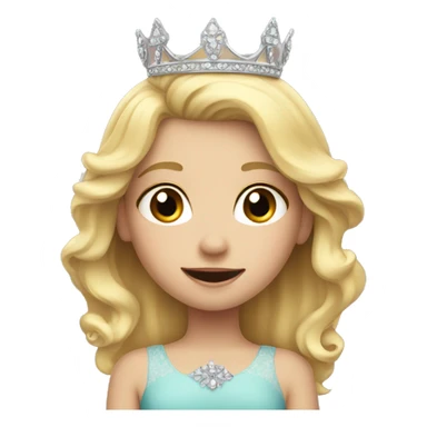 Little blonde girl with princess crown sticker