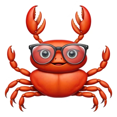 crab with glasses sticker