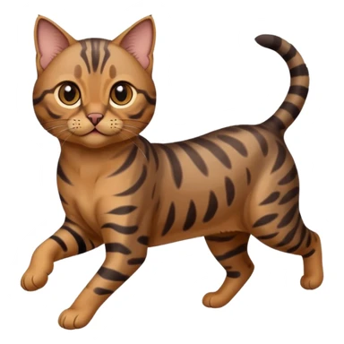 Cute dark grey and brown bengal cat running sticker
