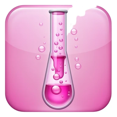 pink liquid in test tube simple bubbling sticker
