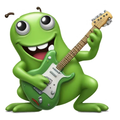 Happy slimy slug playing electric guitar sticker