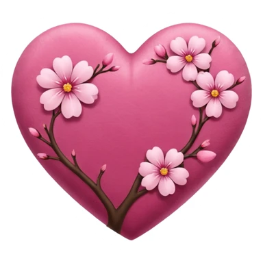 sakura heart with a velvet texture sticker
