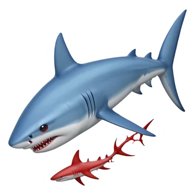 blue Shark attack efferct with blood sticker