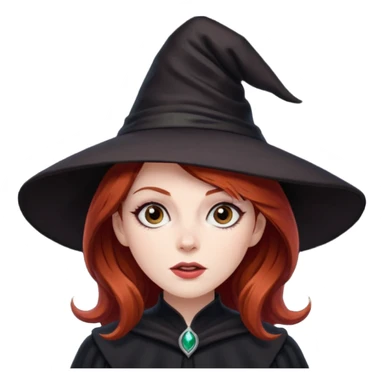 Dark Red haired witch, sassy, rolling eyes upwards rude sticker