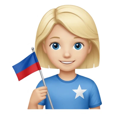 Flag holder kid sticker