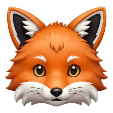 une tête de renard trop kawaii avec des poils noirs à la place des poils blancs sticker