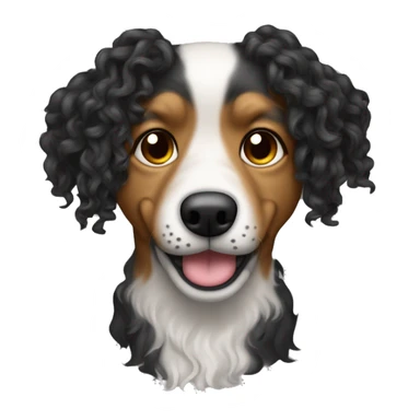 UN PERRITO FRESH PODDLE CON RIZOS SEÑANDO EL DEDO Y CERRANDO EL OJO DERECHO. sticker