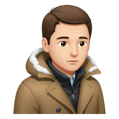 Guy looking at snow on the ground sticker