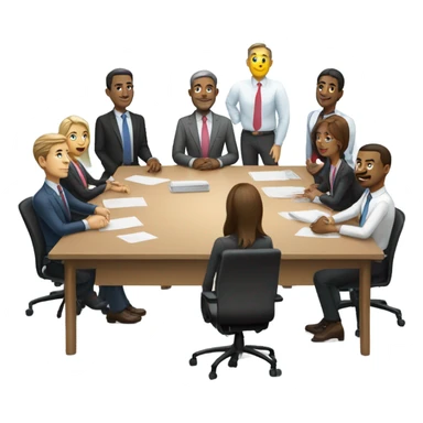 men and women work meeting at a table sticker