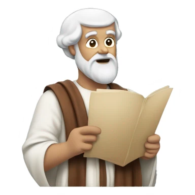 Aristotle holding a papyrus in his hand sticker