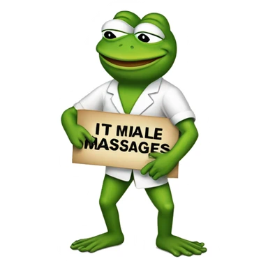 Pepe frog holding sign that says “it’s ok to get male to female massages, but your friends won’t understand” sticker