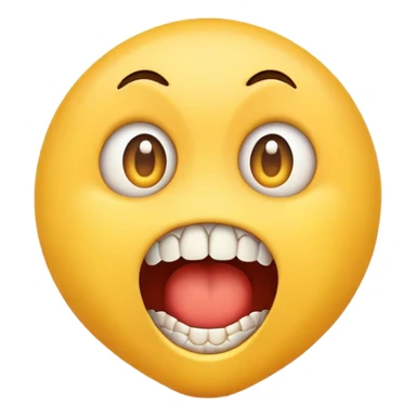 Un emoji con cara de sorprendido enseñando los dientes  sticker