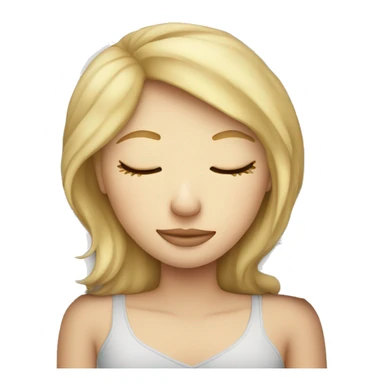 Blonde girl sleeping on a pillow sticker