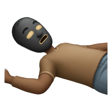 A man have mask and sleeping on bed sticker